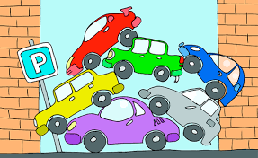 Tegning av biler som parkerer