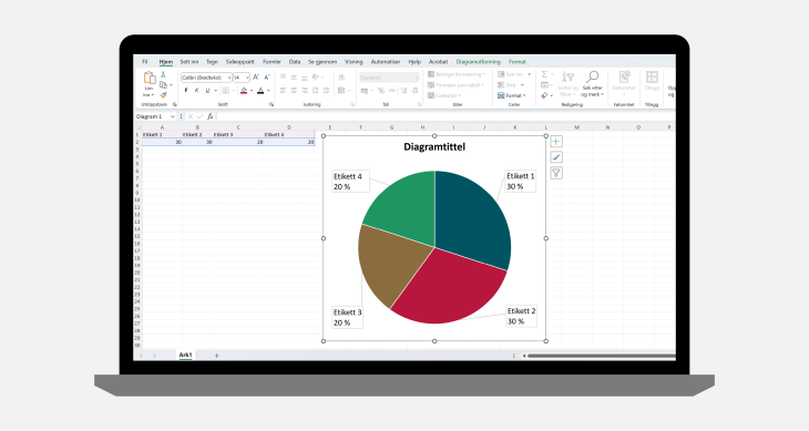 Illustrasjon av kakediagram