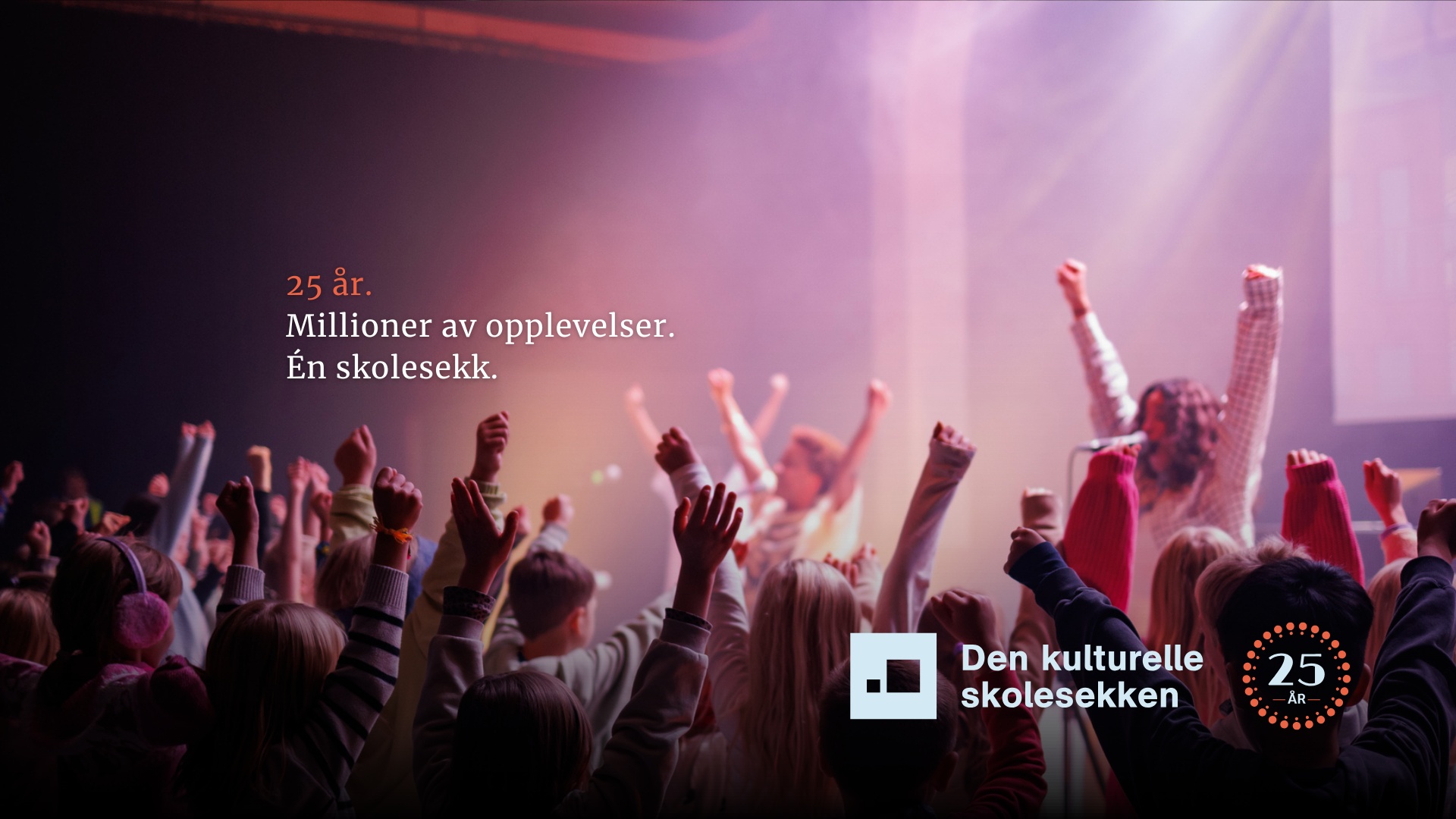 Barn på konsert, mange hender i været.
