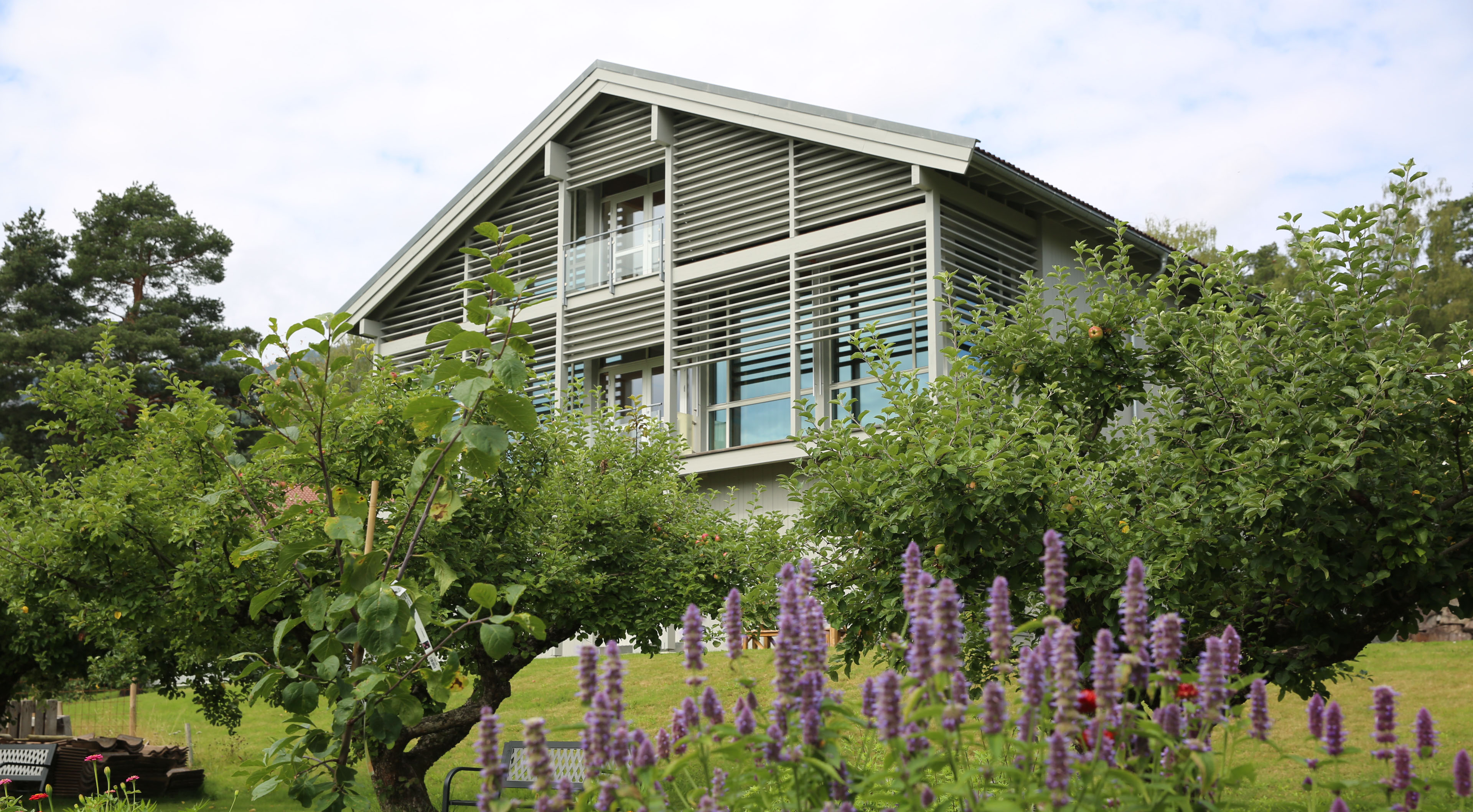 Bilde av nybygget med hage foran