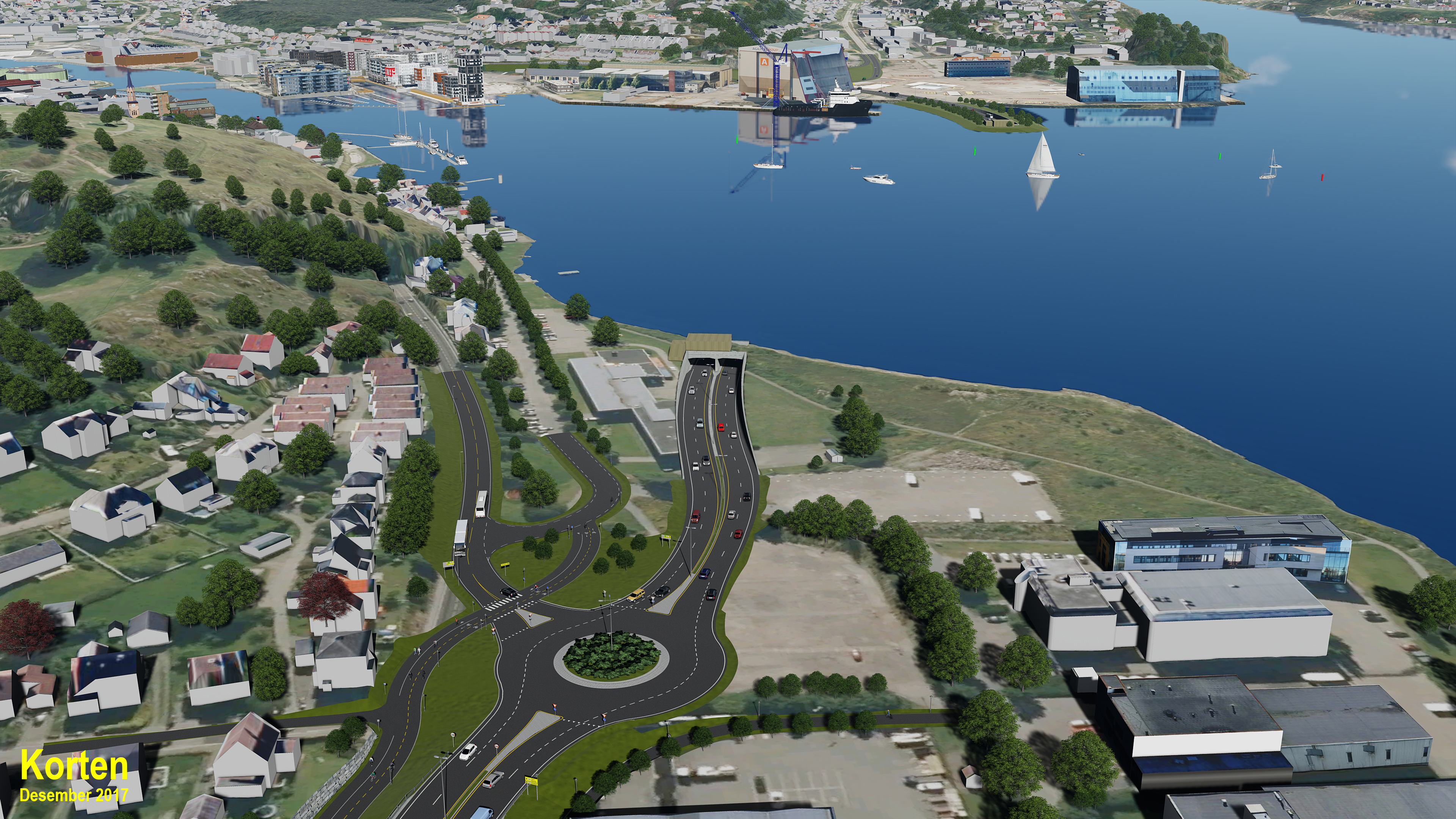 Illustrasjon av hvordan tunnelen kan bli seende ut, sett fra Korten-siden.