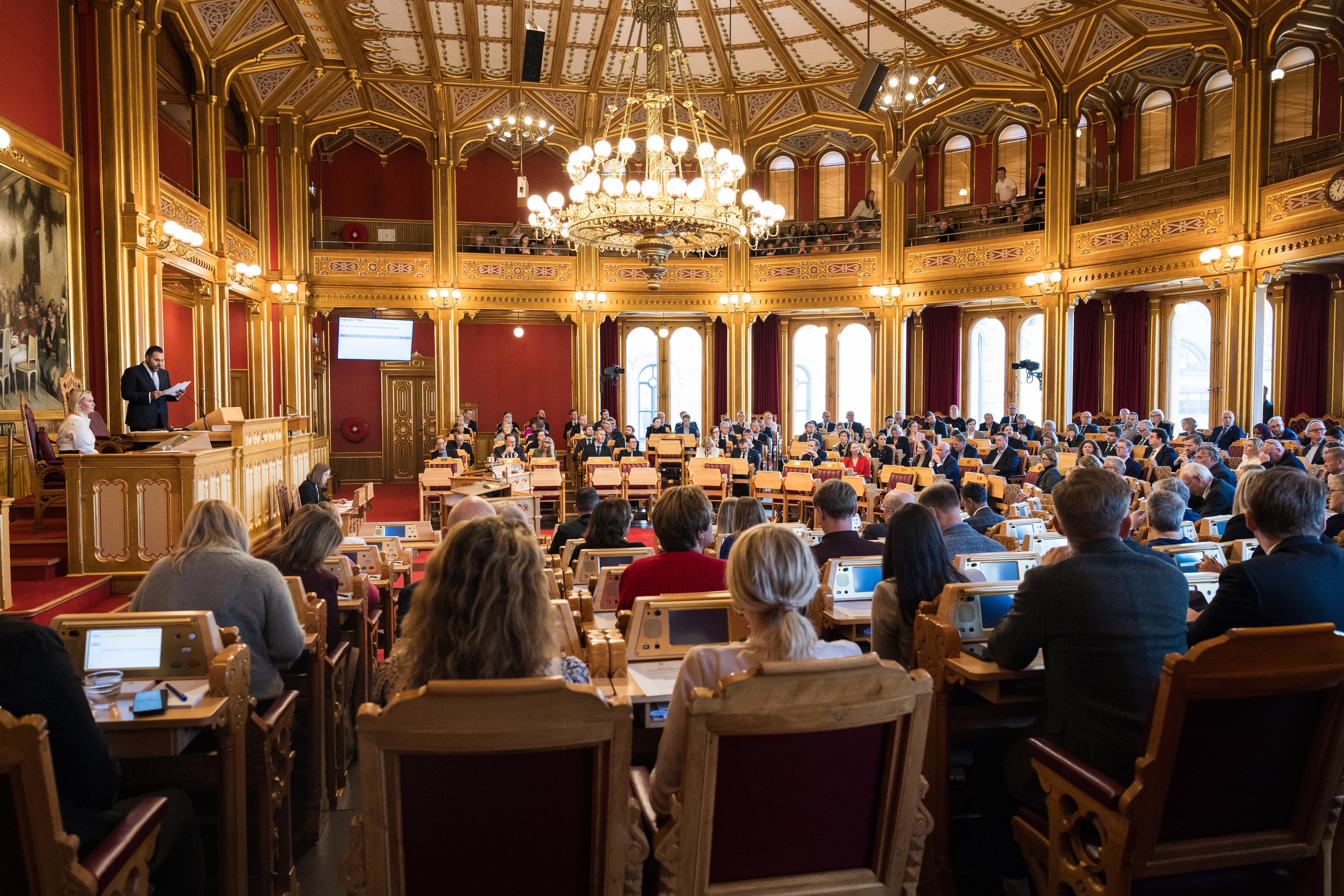 Foto av et samlet storting