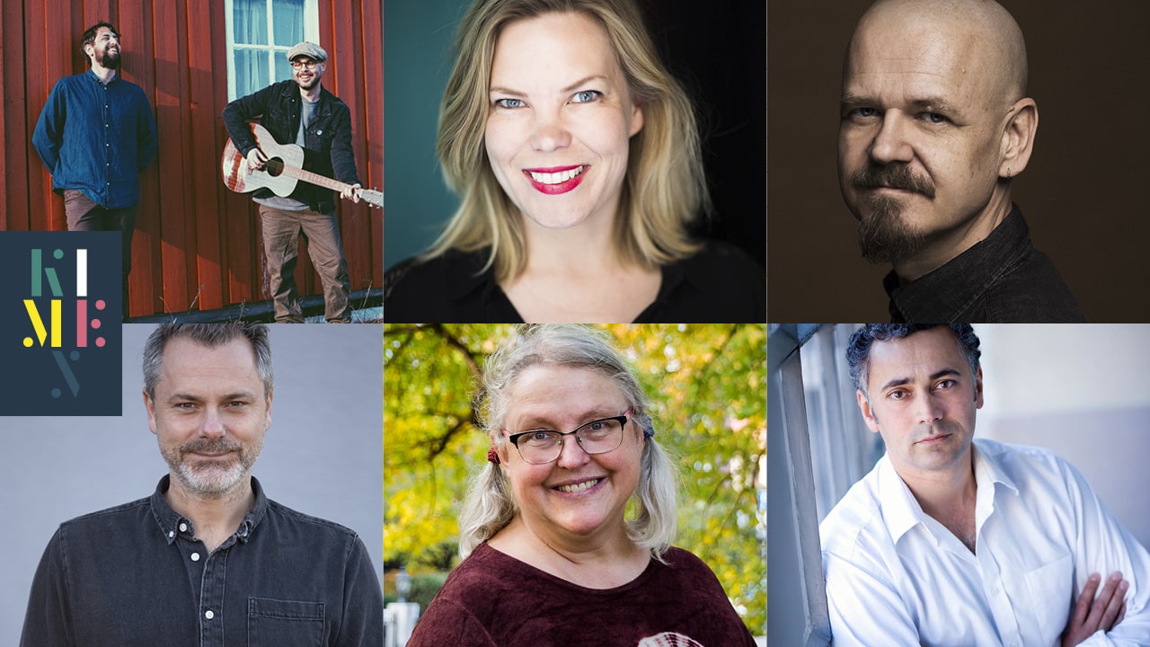 Bilde av seks forfattere og musikere